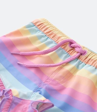 Short Infantil con Estampa de Rayas de Colores y Volado en el Bajo - Talle 3 a 18 meses 4