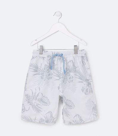 Bermuda Infantil con Estampado de Follajes - Talle 05 a 14 años
