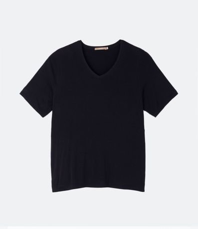 Blusa Básica en Viscosa con Cuello V Curve & Plus Size 1