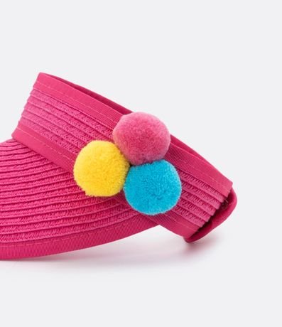 Visera de Paja para Niños con Pompones de Colores 3