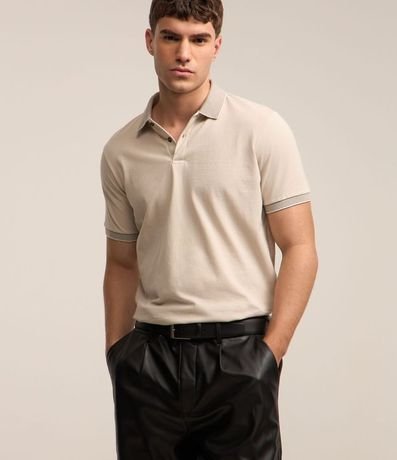 Polo Manga Corta con Cuello Jacquard 1