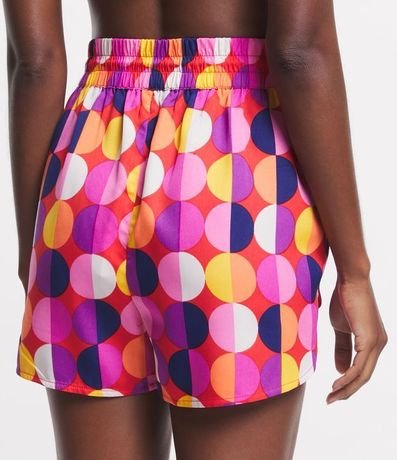 Salida de Playa Short en Chiffon con Lazo en la Cintura y Estampa de Lunares 3