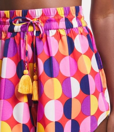 Salida de Playa Short en Chiffon con Lazo en la Cintura y Estampa de Lunares 4