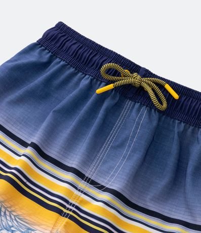 Bermuda Infantil con Estampa a Rayas y Follajes - Talle 5 a 14 años 4
