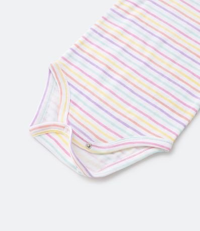 Kit 02 Bodies Infantiles con Estampas Rayada y Floral - Talle 0 a 18 meses 2