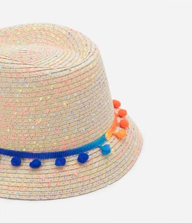 Sombrero de Paja Infantil con Pompones 3