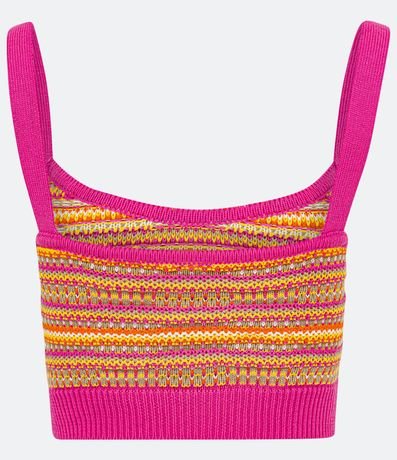 Blusa Cropped de Tirantes en Punto Rayado 6