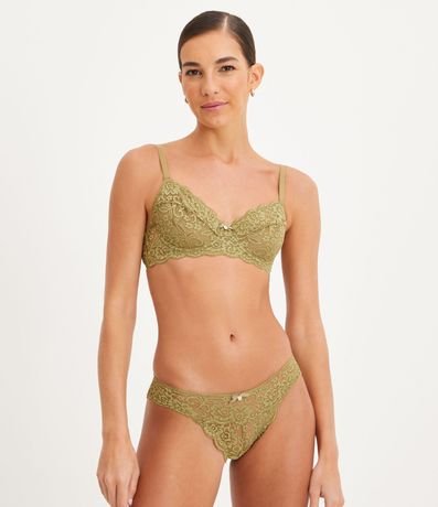 Bombacha Bikini Hilo en Encaje Floral con Cintura Elástica 2