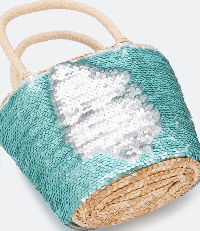 Bolso de Playa Infantil con Correa de Mano y Lentejuela Reversible - Talle U 5