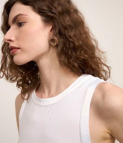 Blusa sin Manga en Punto de Viscosa con Detalle en Satén 4