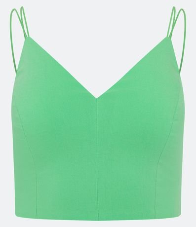Blusa Cropped Corset en Bengalina con Escote V 6
