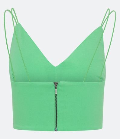 Blusa Cropped Corset en Bengalina con Escote V 6