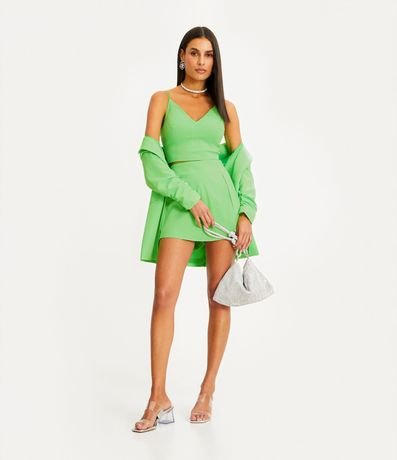 Blusa Cropped Corset en Bengalina con Escote V 2