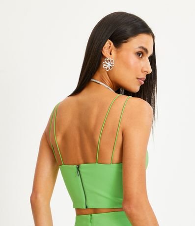 Blusa Cropped Corset en Bengalina con Escote V 3