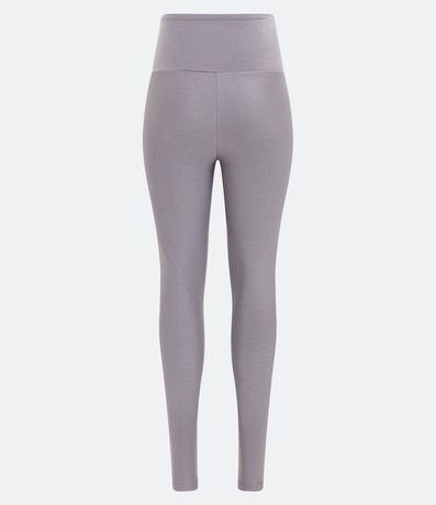 Pantalón Legging Deportiva en Poliamida Acanalada con Cintura Alta 3