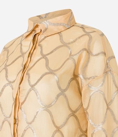 Camisa Alargada Manga Larga con Lentejuelas en Olas 3