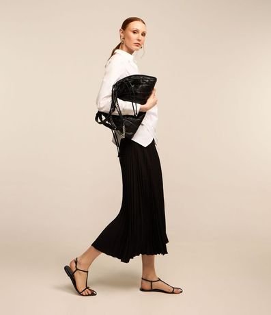 Pollera Midi Evasê en Crepé Plegado 4