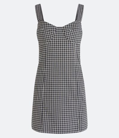 Vestido Corto Sastrería de Cuadros y Abertura en el Bajo 6