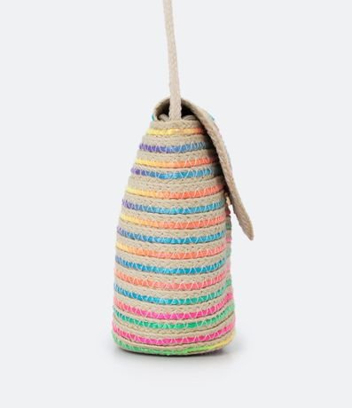 Bolso de Playa Infantil en Paja con Estampado de Rayas - Talle U 2