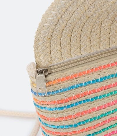 Bolso de Playa Infantil en Paja con Estampado de Rayas - Talle U 5