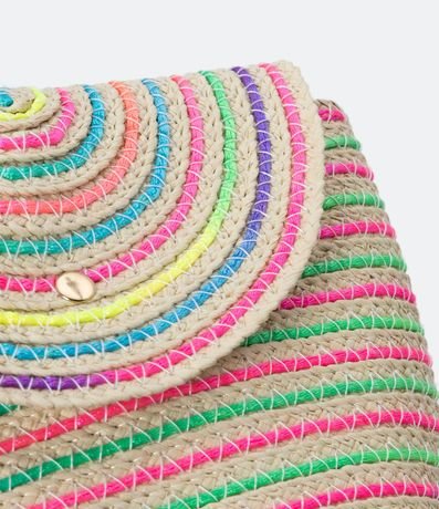 Bolso de Playa Infantil en Paja con Estampado de Rayas - Talle U 6