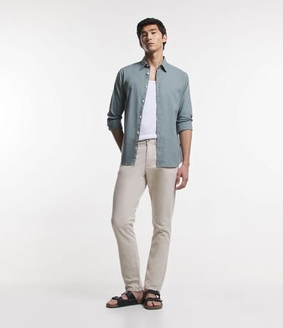 Camisa Comfort Básica en Lino Manga Larga 2