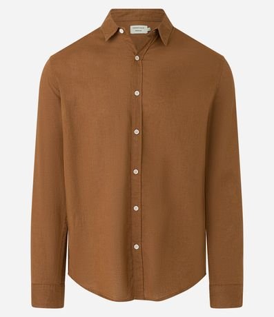 Camisa Comfort Básica en Lino Manga Larga 5