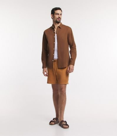 Camisa Comfort Básica en Lino Manga Larga 2