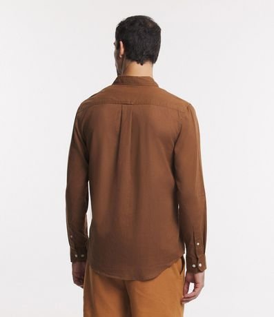 Camisa Comfort Básica en Lino Manga Larga 3