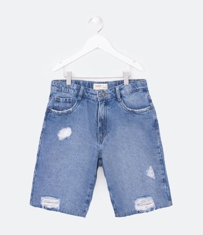 Bermuda Infantil en Jeans con Deshilachados - Talle 5 a 14 años 1
