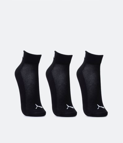 Kit 03 Pares de Medias Caña Corta Deportivas en Algodón con Logo Puma 2