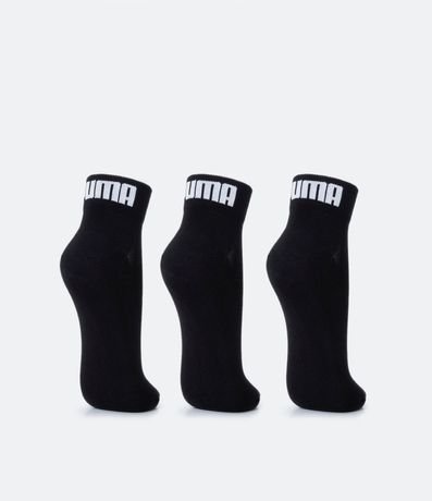 Kit 03 Pares de Medias Caña Corta Deportivas en Algodón con Logo Puma 3