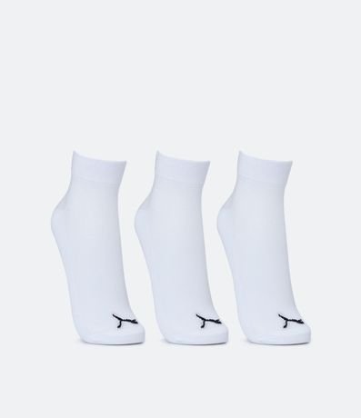 Kit 03 Pares de Medias Caña Corta Deportivas en Algodón con Logo Puma 2