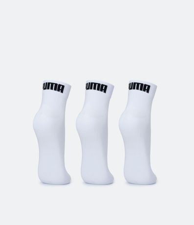 Kit 03 Pares de Medias Caña Corta Deportivas en Algodón con Logo Puma 3