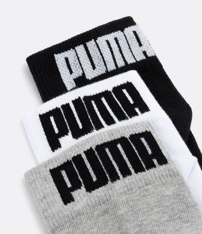 Kit 03 Pares de Medias Caña Corta Deportivas en Algodón con Logo Puma 5