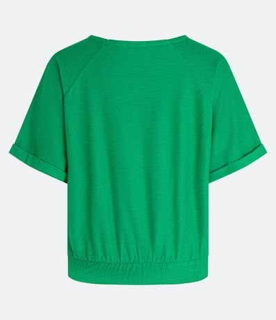 Blusa Cropped en Flamé con Elástico en la Barra 2