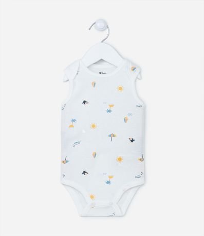 Body Musculosa Infantil con Estampa Tropical - Talle 0 a 18 meses