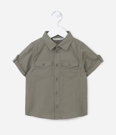 Camisa Infantil en Sarga con Bolsillos - Talle 1 a 4 años