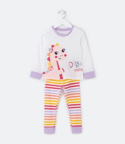 Pijama Largo Infantil Estampado Dinosauria - Talle 2 a 4 años 1