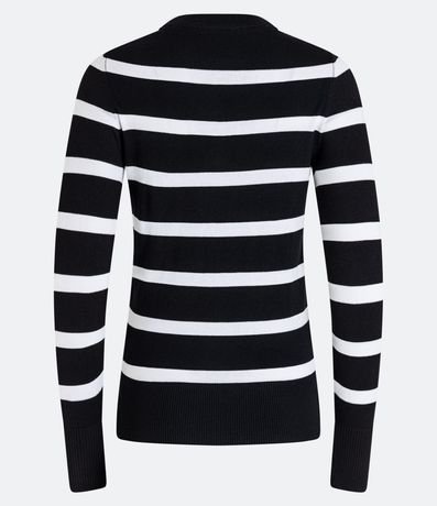 Suéter en Punto Rayado con Botones en la Manga 2