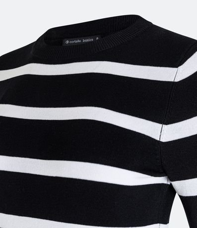 Suéter en Punto Rayado con Botones en la Manga 3