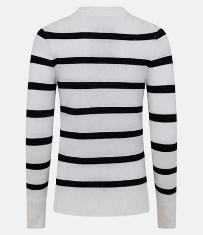 Suéter en Punto Rayado con Botones en la Manga 6