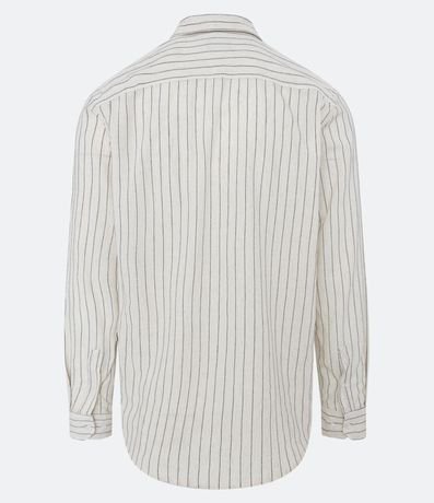 Camisa Regular en Viscosa con Estampado de Rayas 2