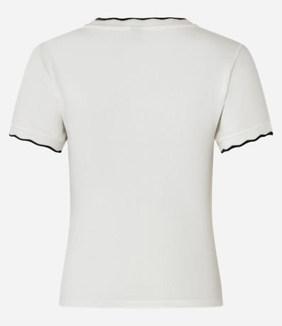 Blusa en Algodón con Detalle Ondulado Contrastante 7