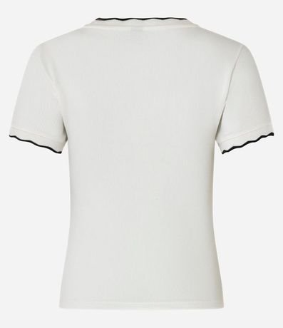 Blusa en Algodón con Detalle Ondulado Contrastante 6