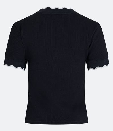 Blusa en Algodón con Detalle Ondulado Contrastante 8