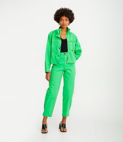 Pantalón Slouchy en Sarga con Recortes