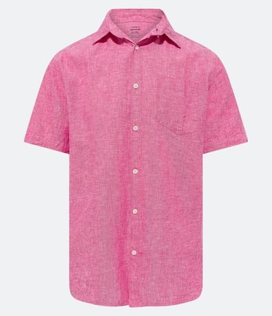 Camisa Comfort Básica en Lino con Bolsillo Delantero 5