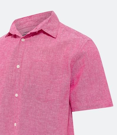 Camisa Comfort Básica en Lino con Bolsillo Delantero 7