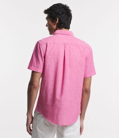 Camisa Comfort Básica en Lino con Bolsillo Delantero 4